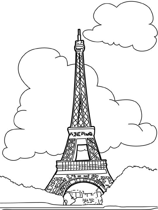 Print Eiffeltoren, Parijs kleurplaat